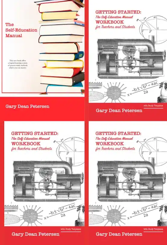 Manuals and Workbooks for teachers & students by Gary Dean Petersen for Self-Education Equipment & Methods.