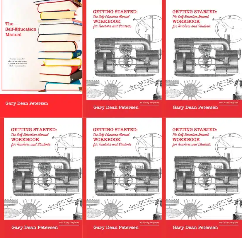 Manuals and Workbooks for teachers & students by Gary Dean Petersen for Self-Education Equipment & Methods.
